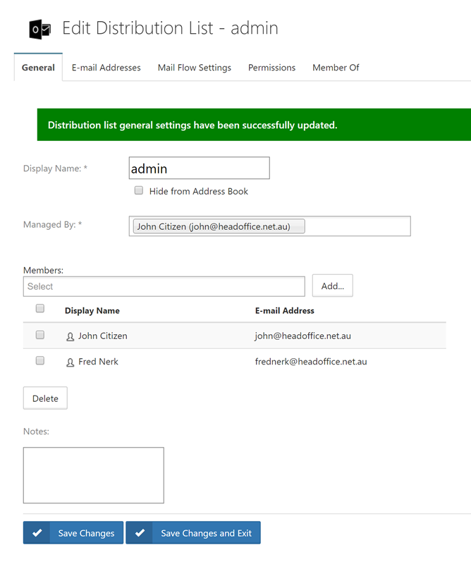 Distribution List Management